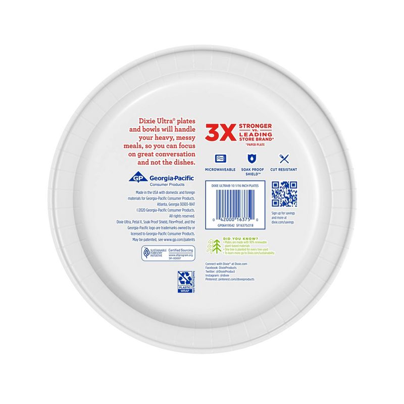 Dixie Ultra Plaid Disposable Plates - 10" - 18ct