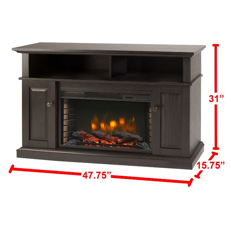 Delaney 48"Media Fireplace Rustic Brown - Muskoka