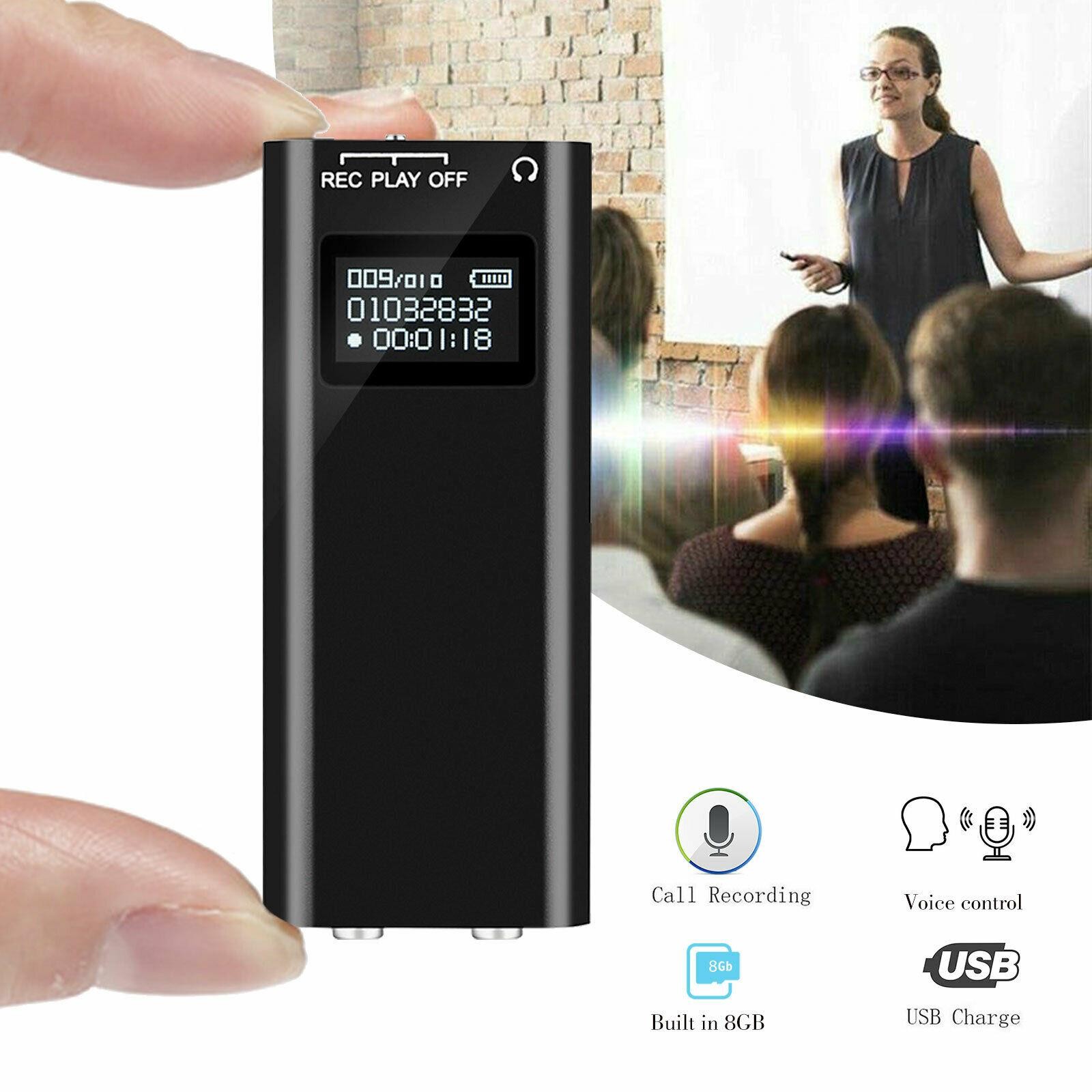 96 Hours OLED Screen Digital Voice Audio Activated Sound Recorder  MP3 Player