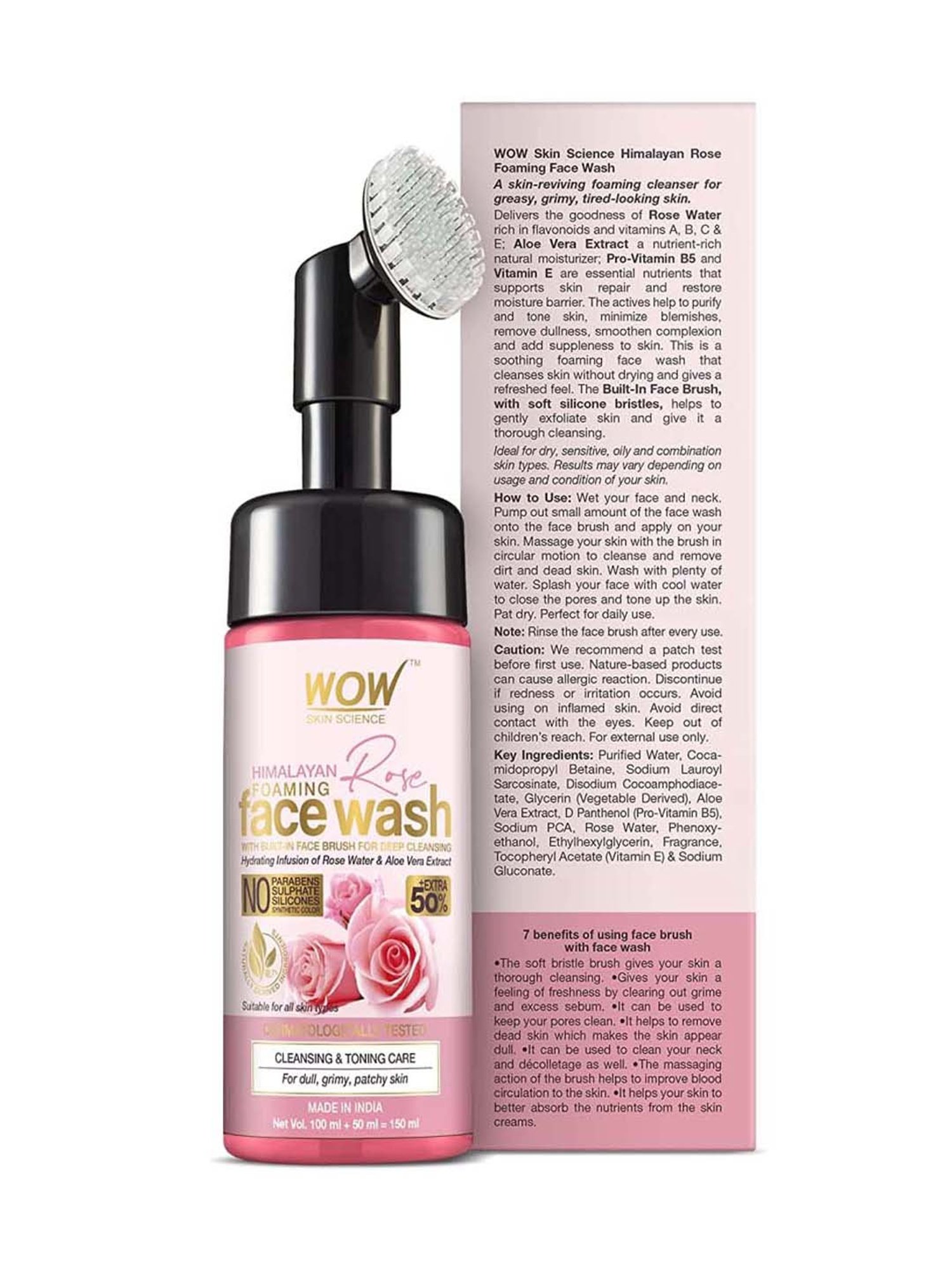 WOW Skin Science Himalayan Rose Foaming Face Wash - 150 ml