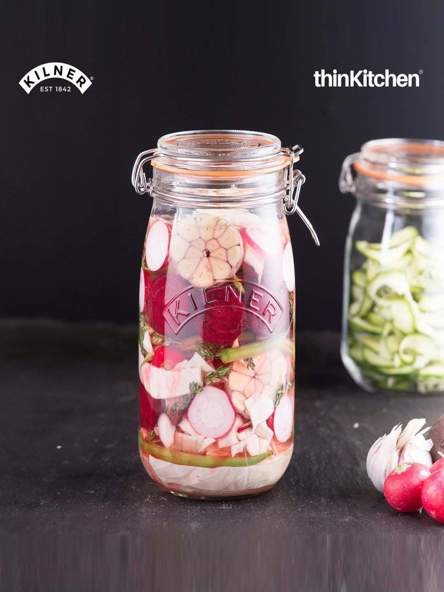 Kilner Transparent Glass 2-Piece Round Breakfast Jar Set