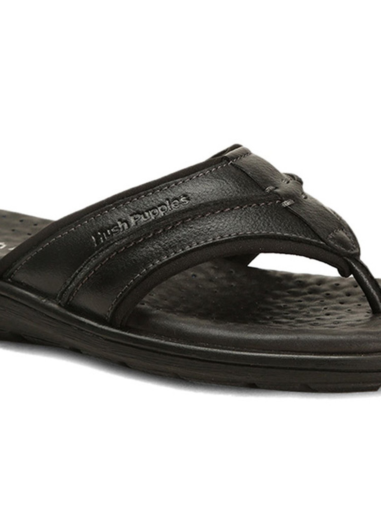 Hush Puppies by Bata Men's Coal Black Thong Sandals