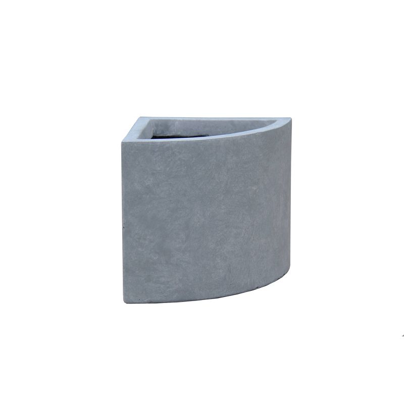 9.1" Kante Lightweight Modern Concrete Novelty Corner Planter Slate Gray - Rosemead Home & Garden, Inc.