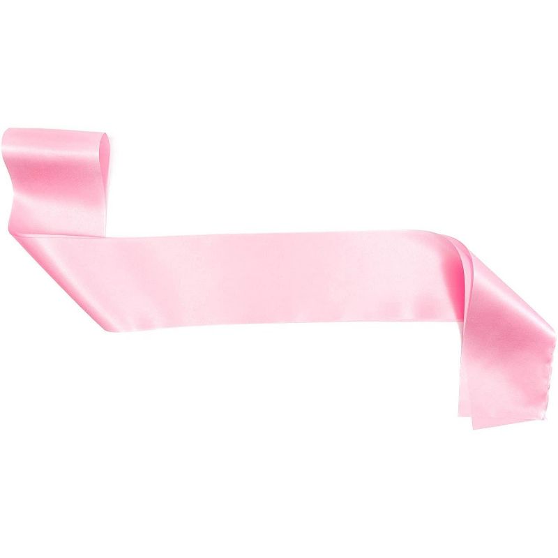 Sparkle and Bash 8 Pack Blank Satin Sash, DIY Customizable Plain Sashes for Pageants Parades Bachelorette Party, Pink