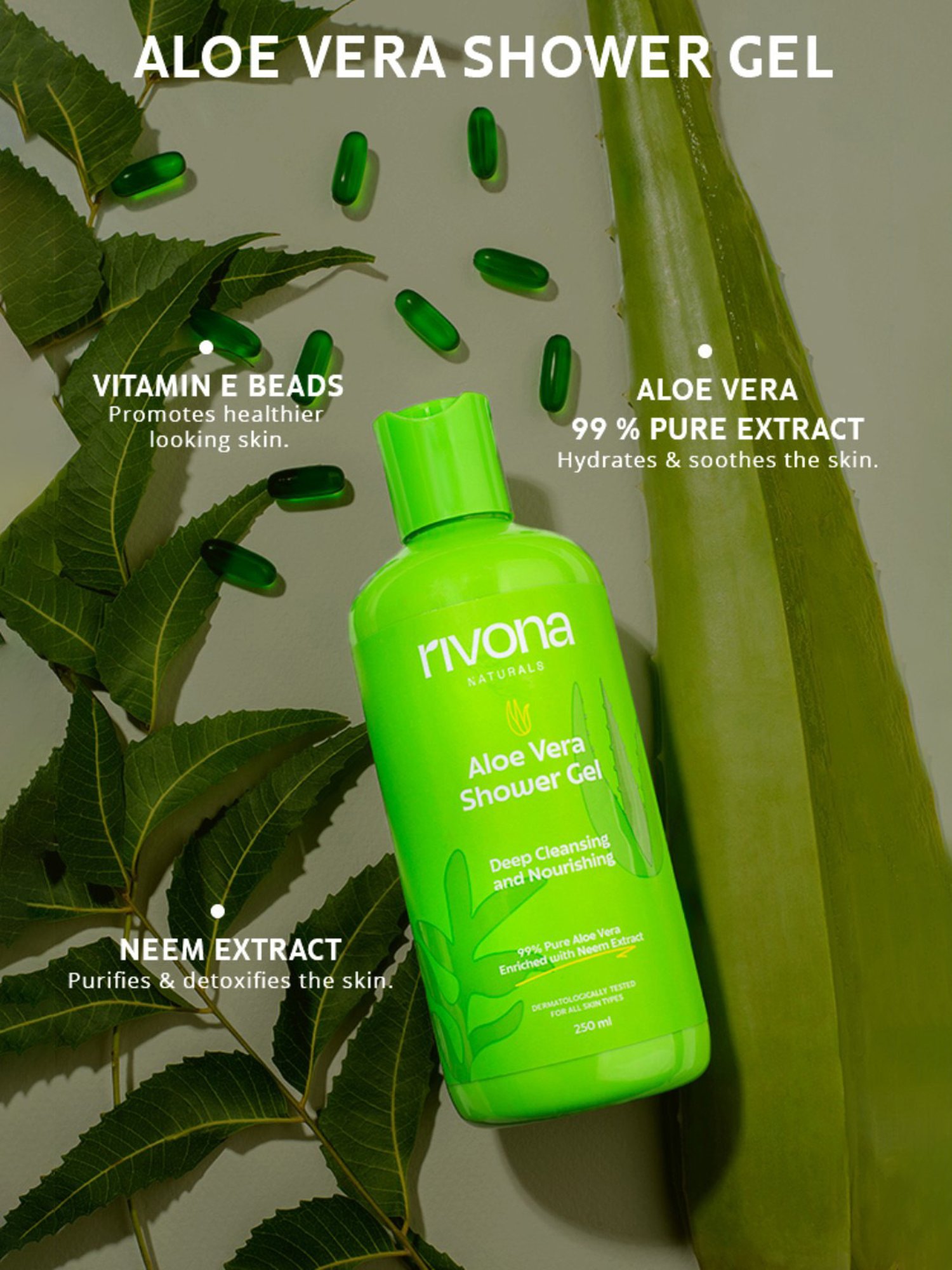 Rivona Naturals Aloe Vera Shower Gel - 250 ml