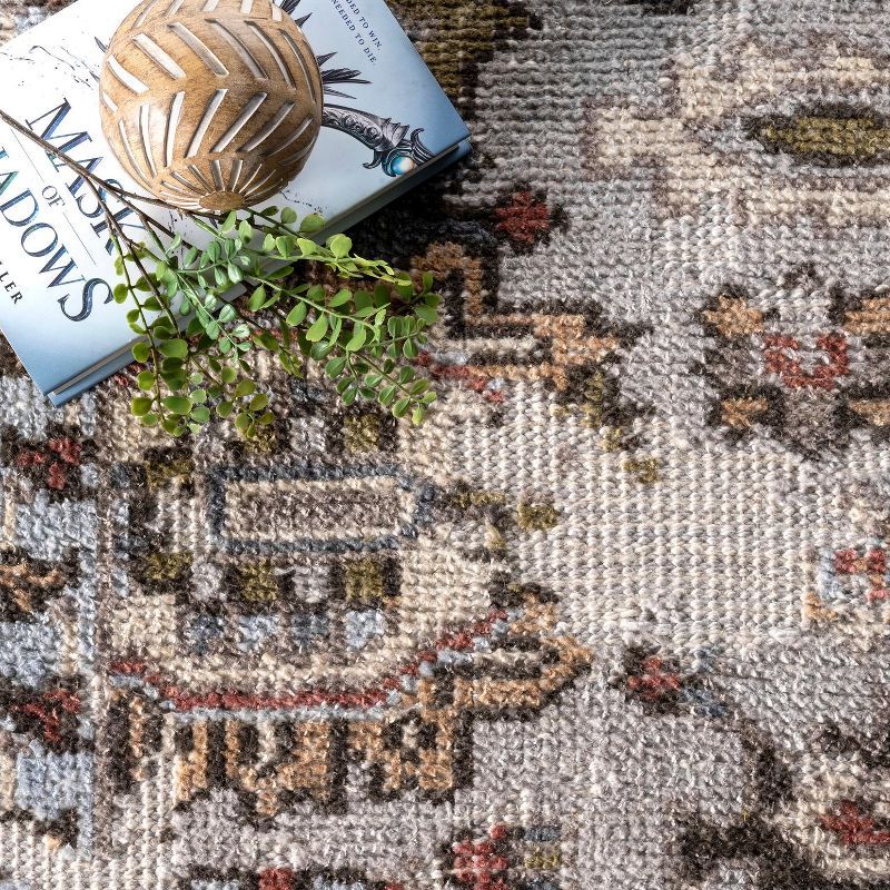 6'x9' Rectangle Hand Made Knotted Medallion Area Rug Multicolored - nuLOOM