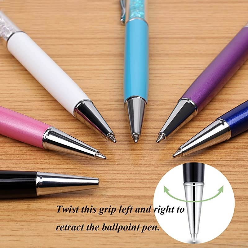 Stylus Pens  6Pcs Crystal 2 in 1 Slim Capacitive Stylus ampBallpoint Pen for Touch Screens iPhone 7 8 Plus x iPad Samsung Galaxy Tablets Sky Blue Pink Purple Royal Blue Black White