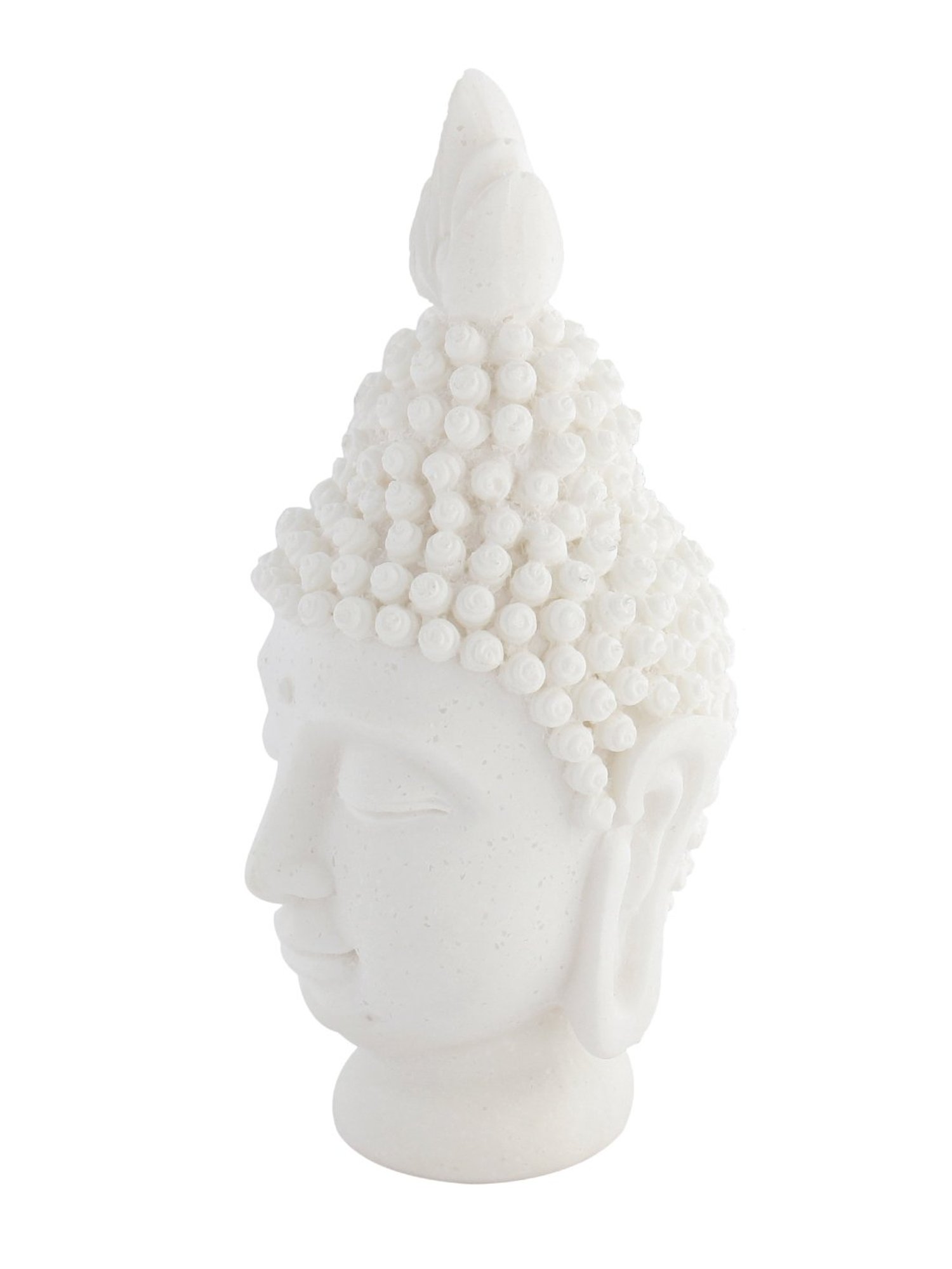 Tayhaa White Polyresin Buddha Head Showpiece - Set of 1