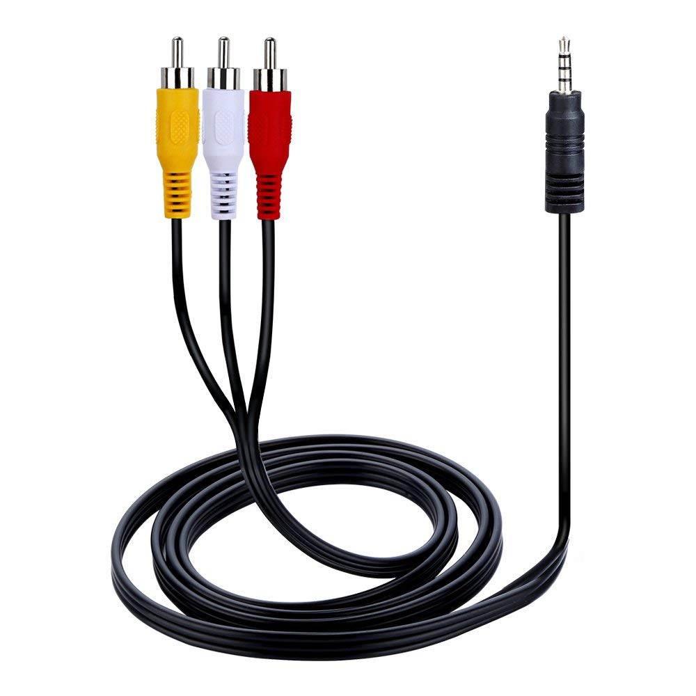 1.5M 3.5mm Jack Plug Male to 3 RCA Adapter AUX Cables 3.5 to RCA Male Audio Video AV Cable Wire Cord for Hi-Fi Stereo