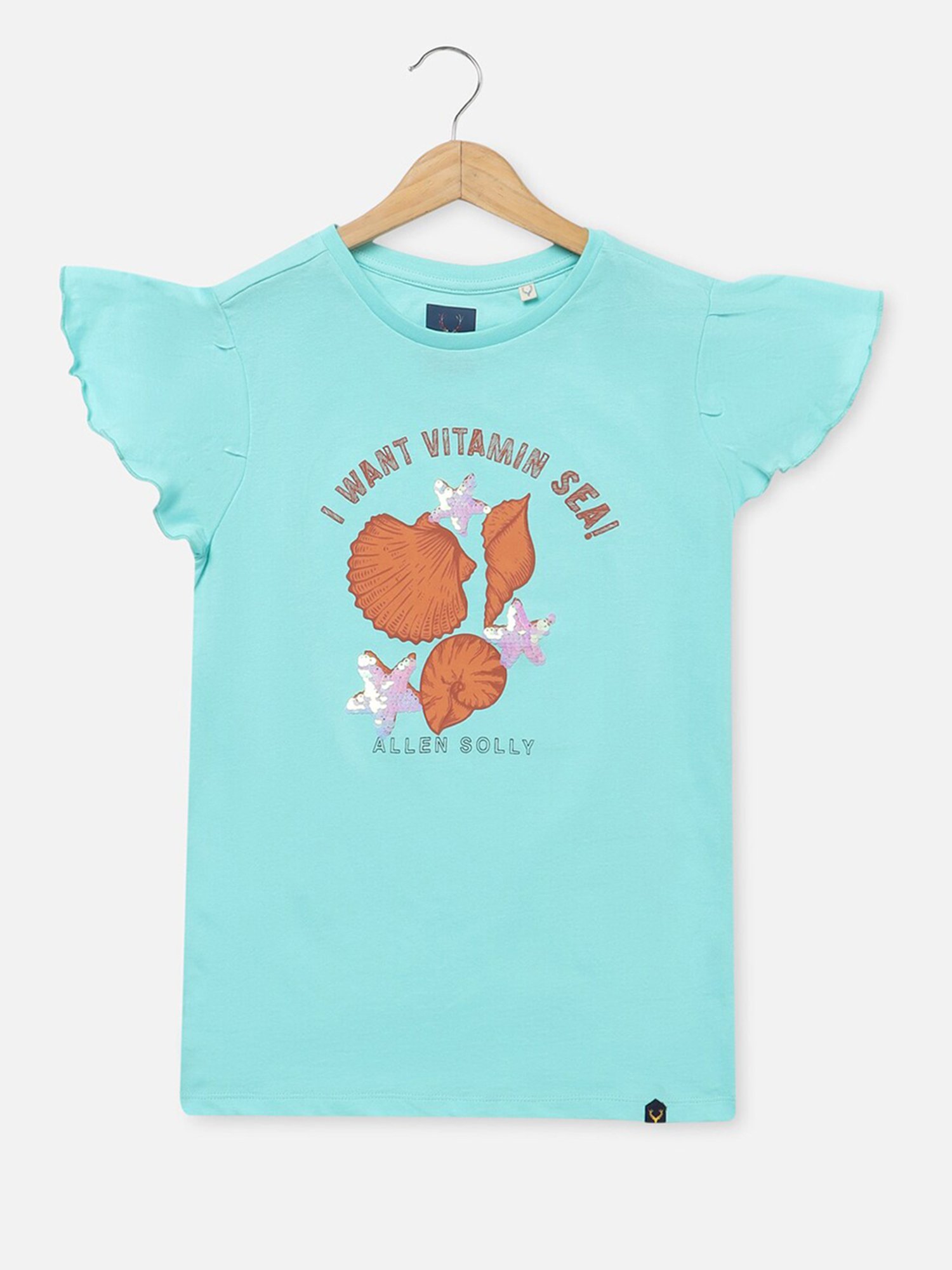 Kidsville Green Cotton Printed T-Shirt