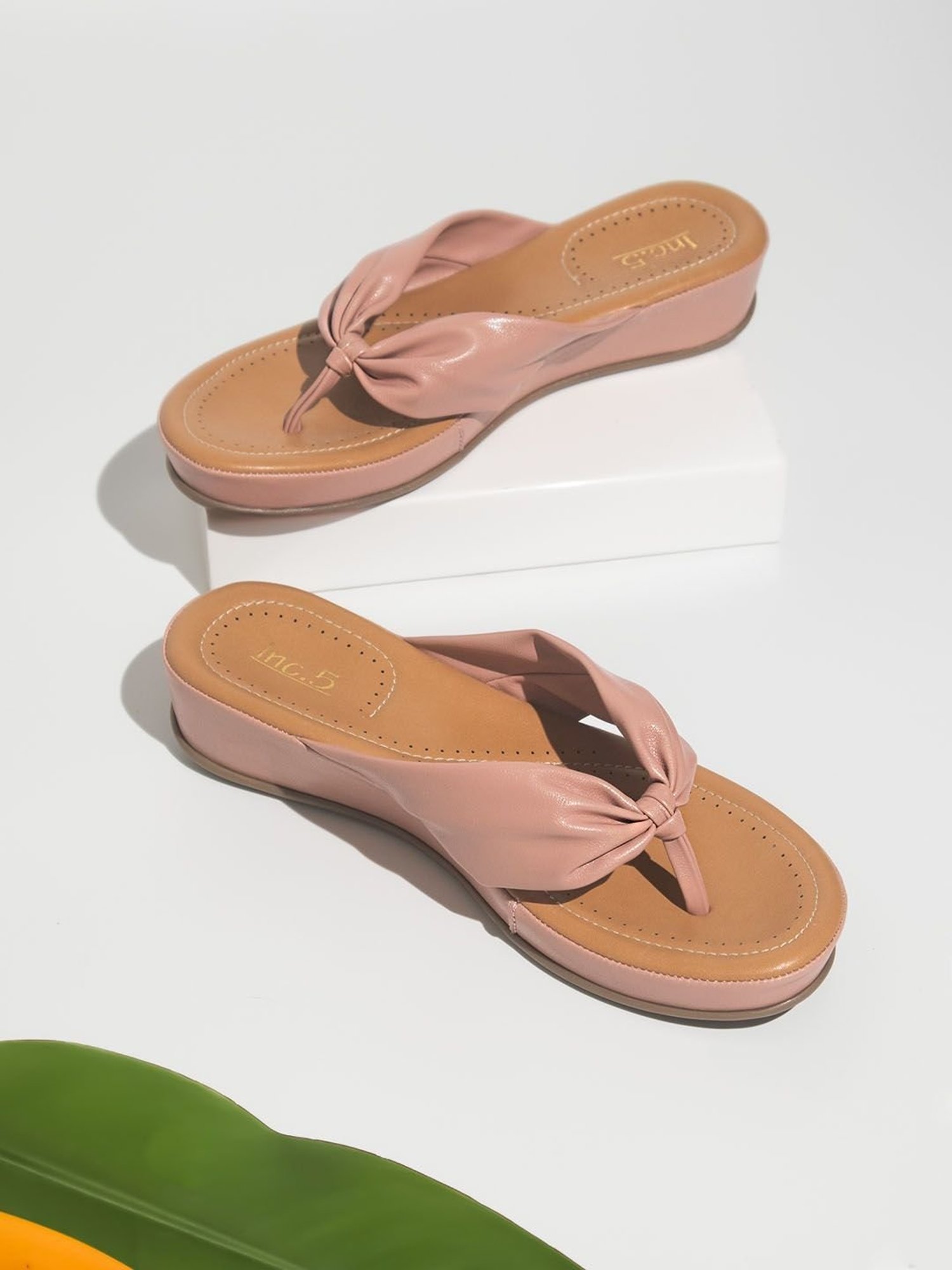 Inc.5 Women's Pink Thong Wedges
