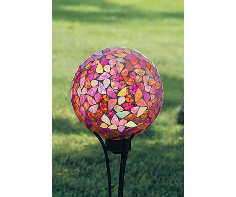 Home & Garden 11.5" Mosaic Multi Stone Gazing Ball Landscape Decor Carson Home Accents  -  Outdoor Sculptures And Statues