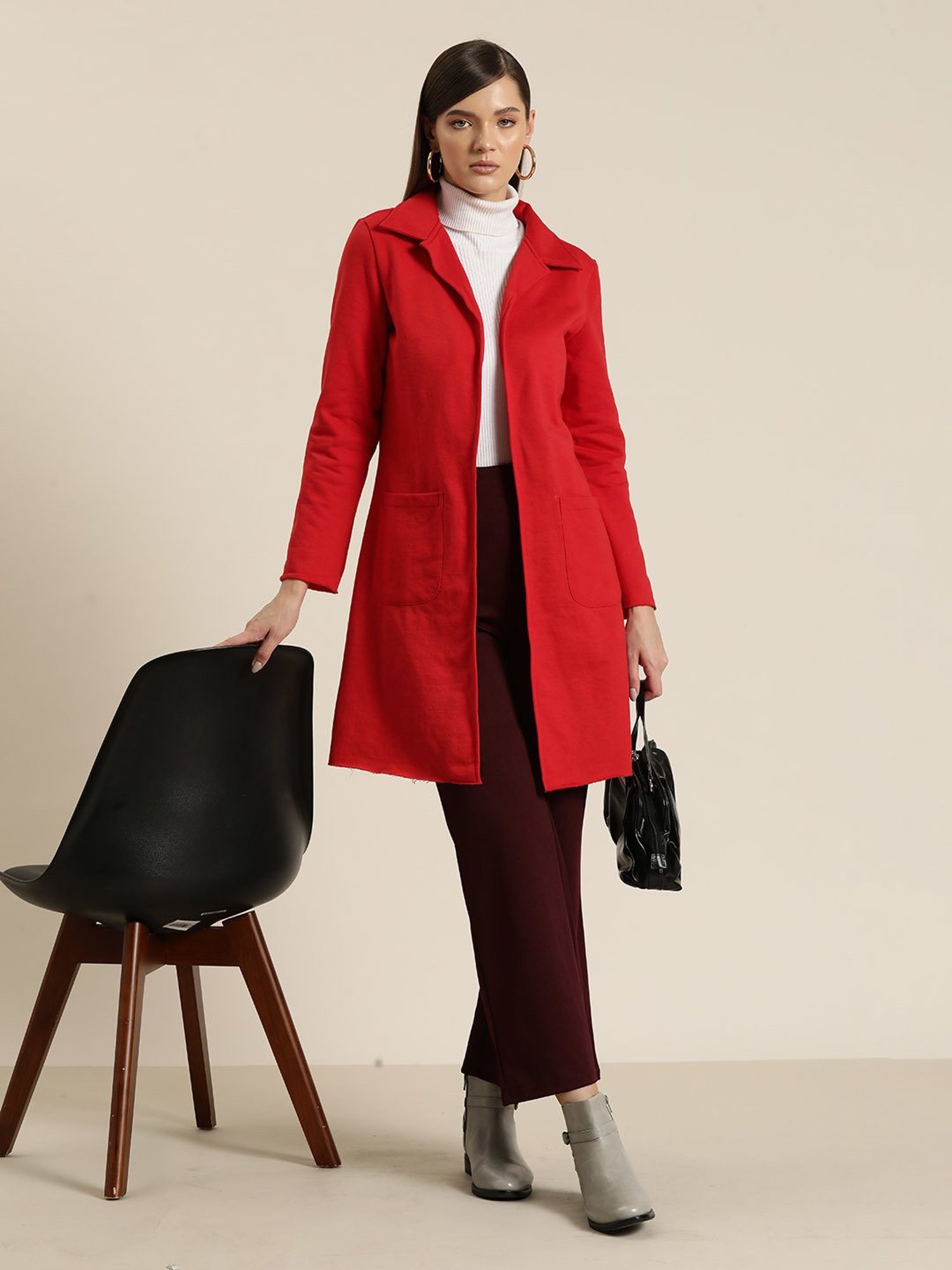 Qurvii Red Fleece Coat