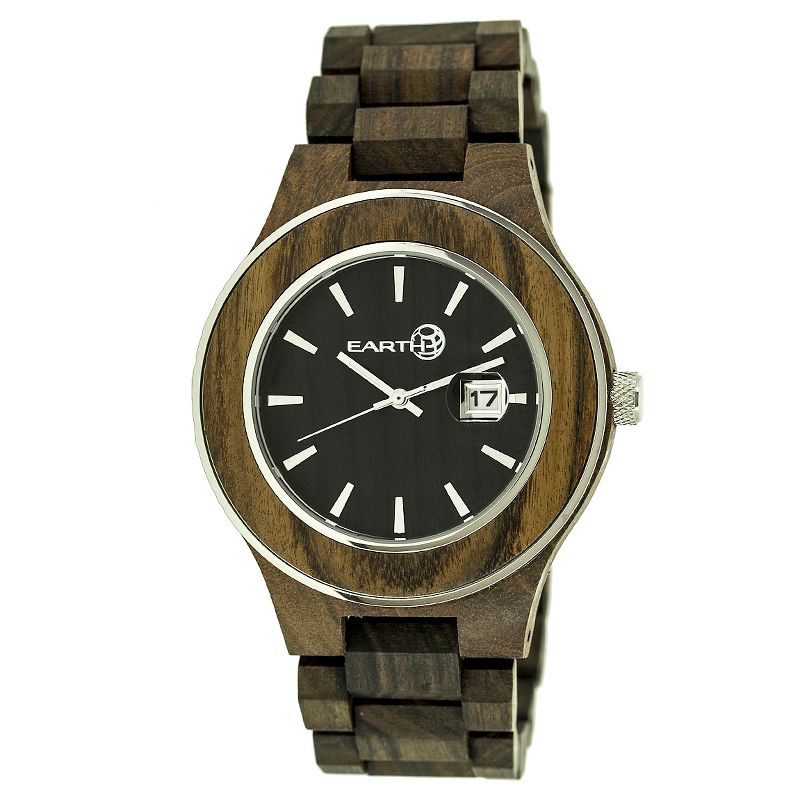 Earth Wood Men's Eco - Friendly Sustainable Wood Bracelet Watch - Dark Brown
