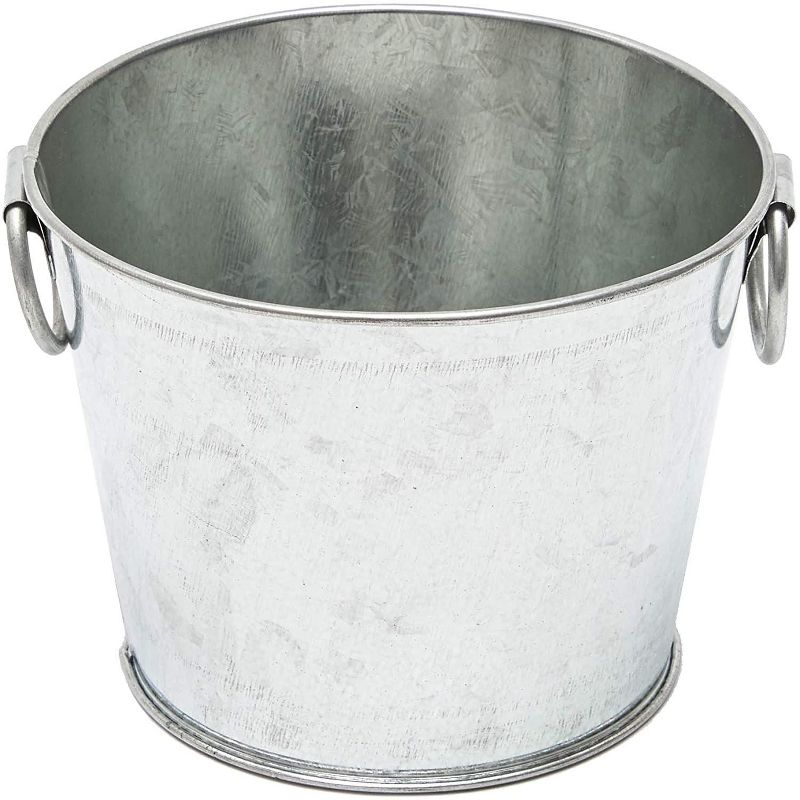 Juvale 12-Pack Mini Decorative Galvanized Metal Buckets with Handles 4.5 x 3.5 In