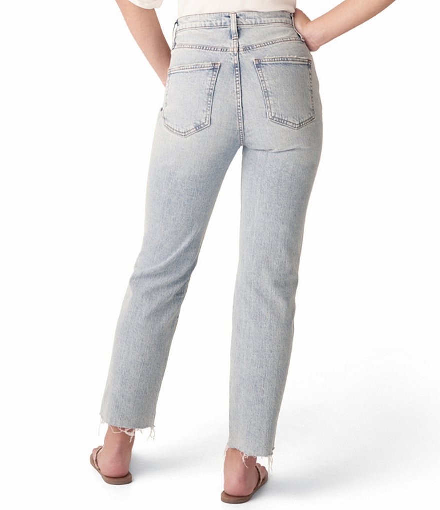 Celebrity Pink Shadow Knee Mid Rise Straight Jeans
