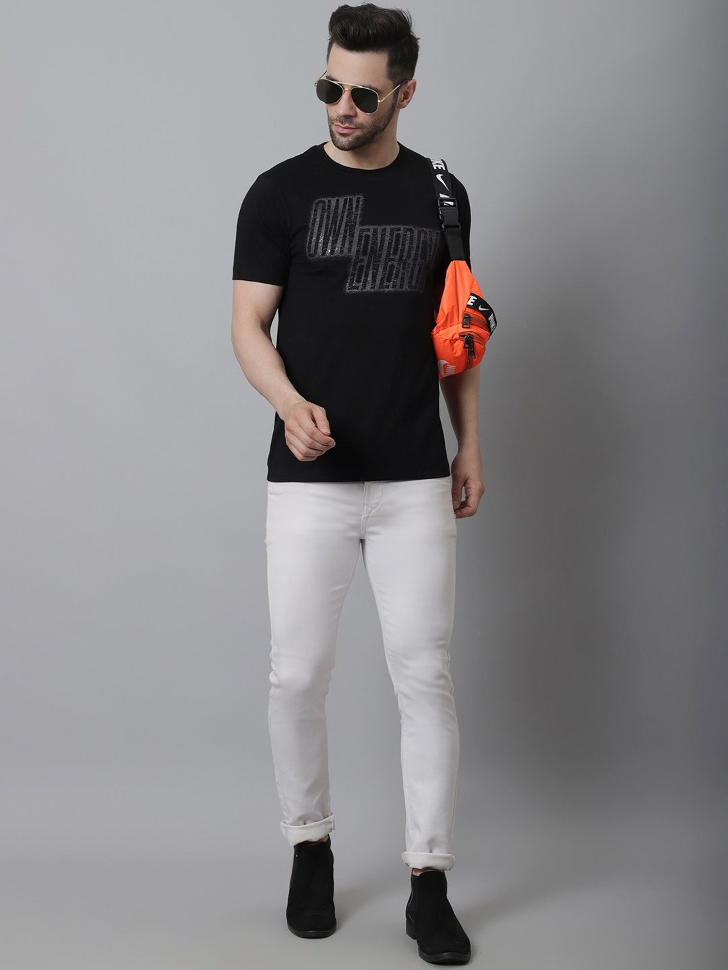 Venitian- Forbidden Clothing Black Slim Fit Graphic Print Crew T-Shirt