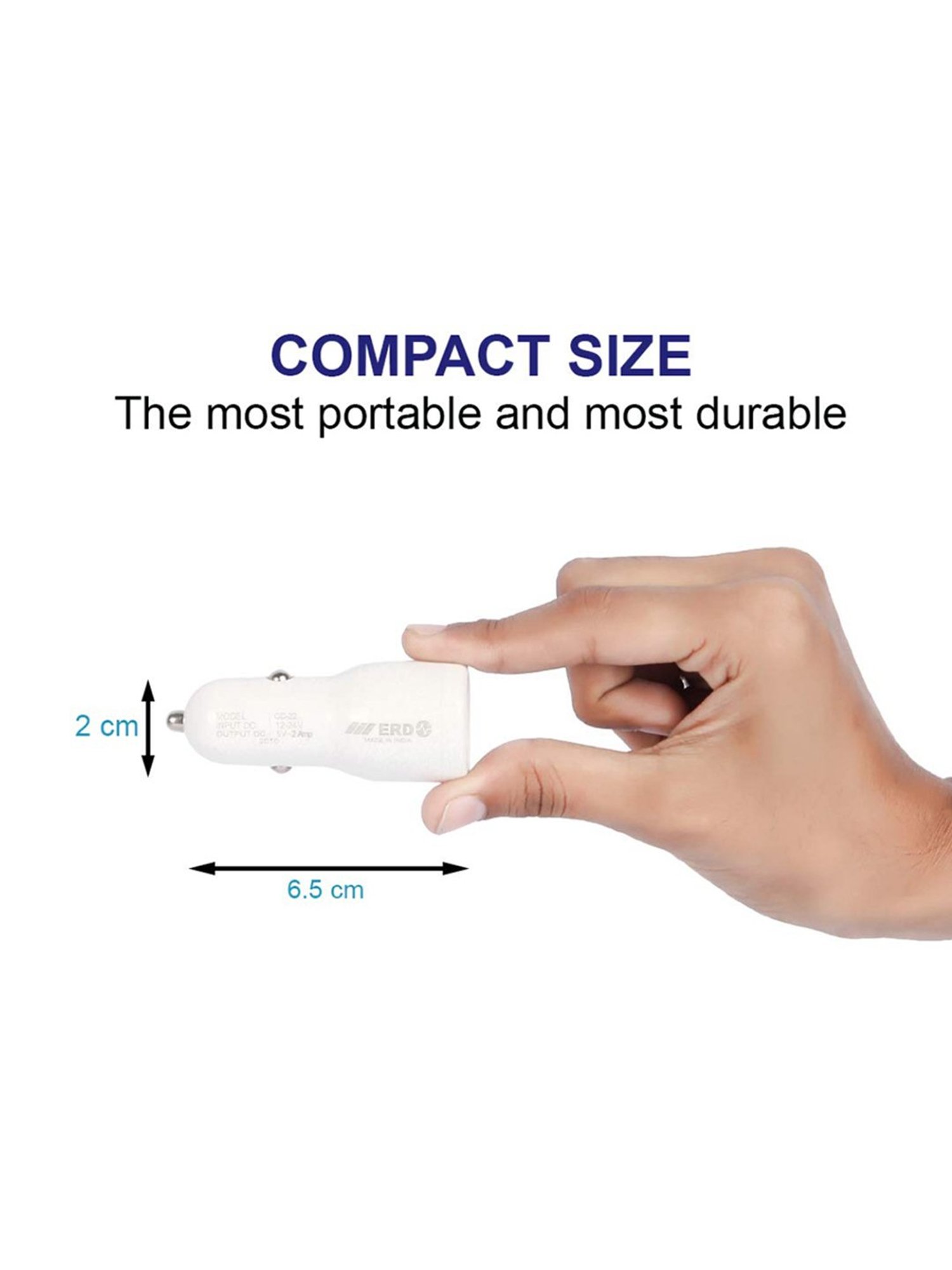 ERD 2 Amp Car Charger - (White)