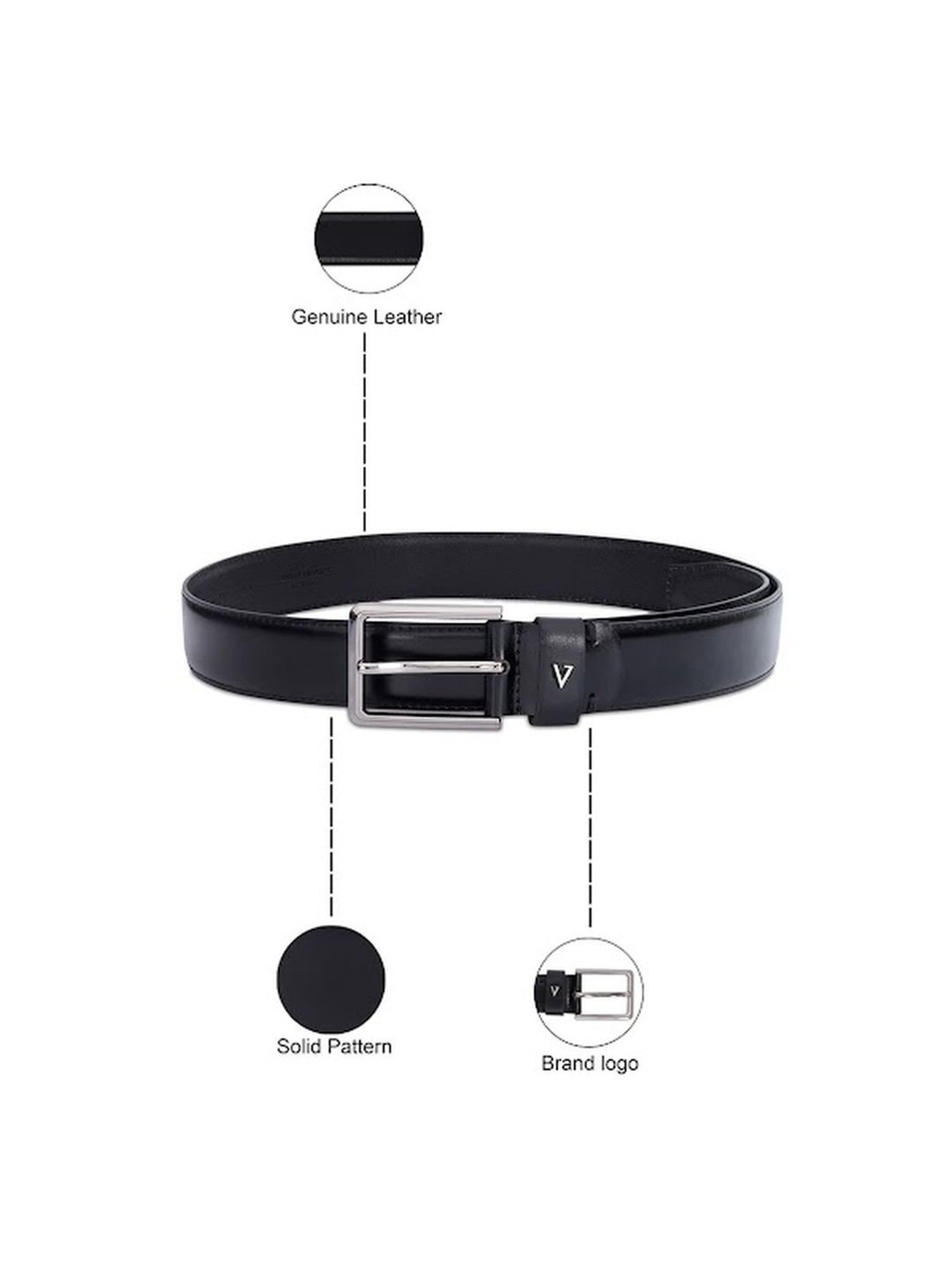 The Vertical Black Leather Formal Belt for Men