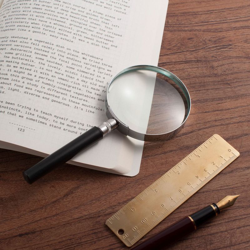 Insten Large 3X Handheld Magnifying Glass, 4" Magnifier Loupe for Reading Seniors Kids Science Insect - 100mm