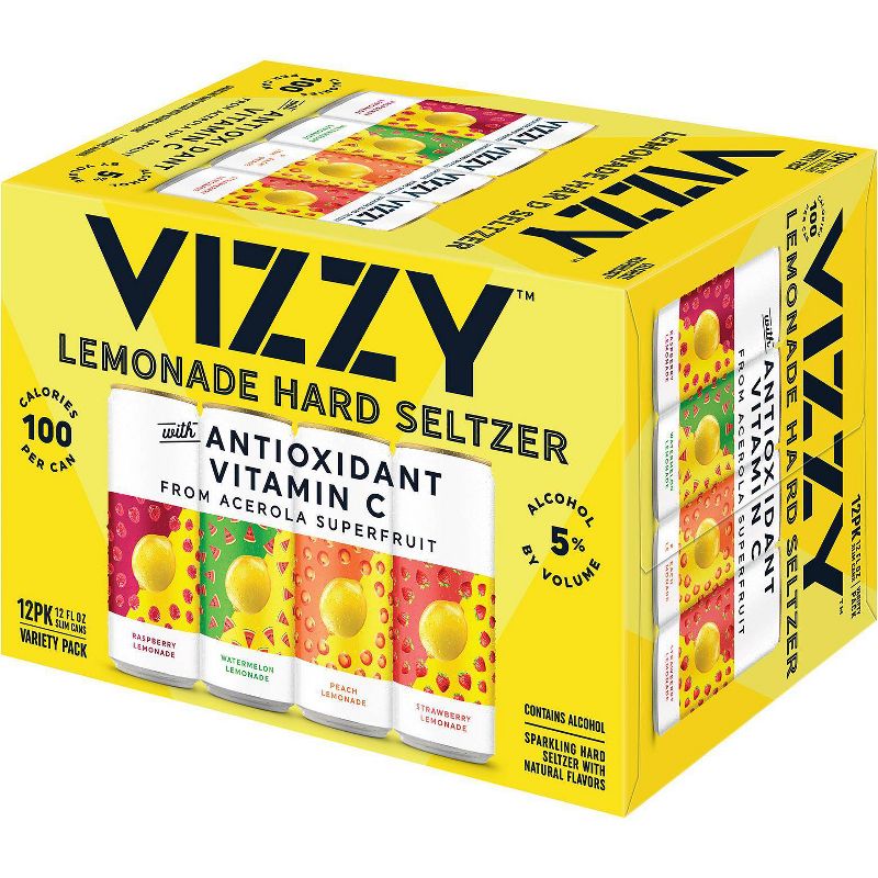VIZZY Lemonade Hard Seltzer Variety Pack - 12pk/12 fl oz Slim Cans