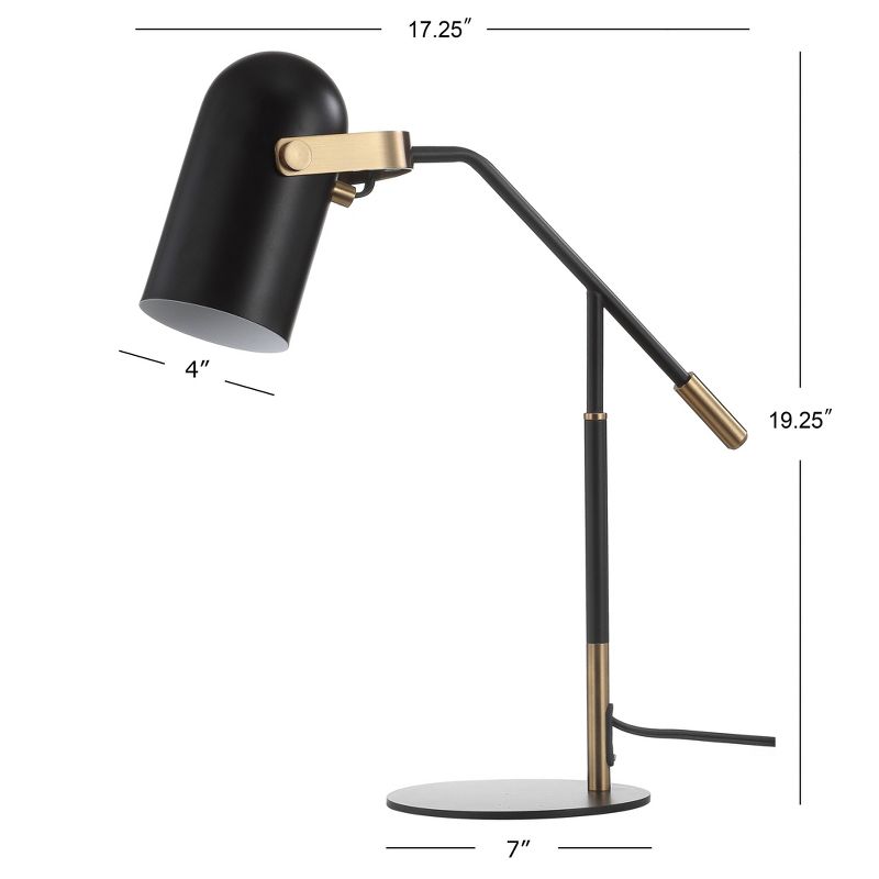 19.25" Metal Edison Task Lamp (Includes LED Light Bulb) Black - JONATHAN Y