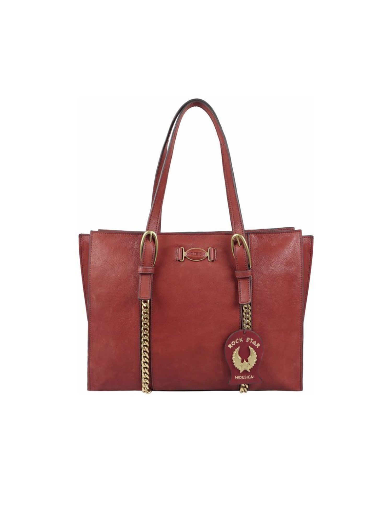 Hidesign Rockstar Metal Red Solid Medium Laptop Handbag