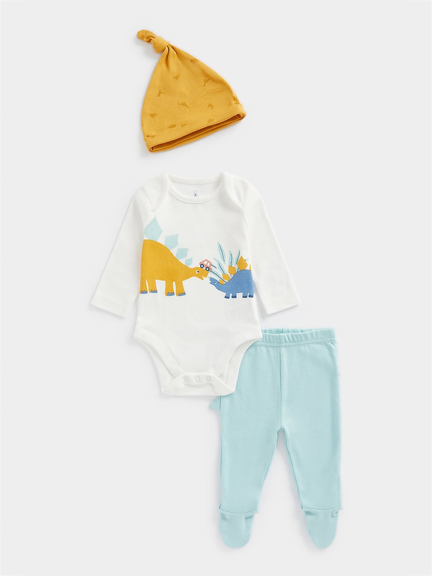 Mothercare Kids Multicolor Printed Full Sleeves Bodysuit, Leggings with Cap