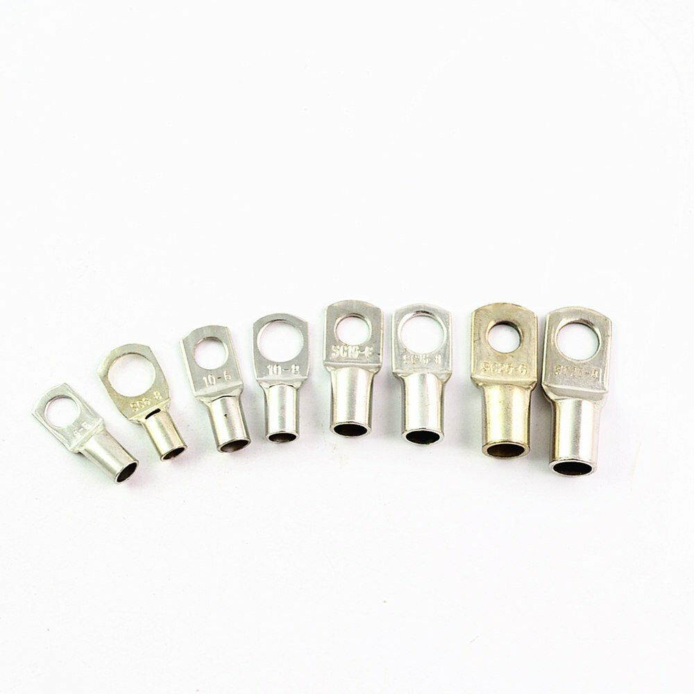60Pc Electrical Wire Copper Lug Cable Connector Terminal SC16-8 SC25-8 Kit