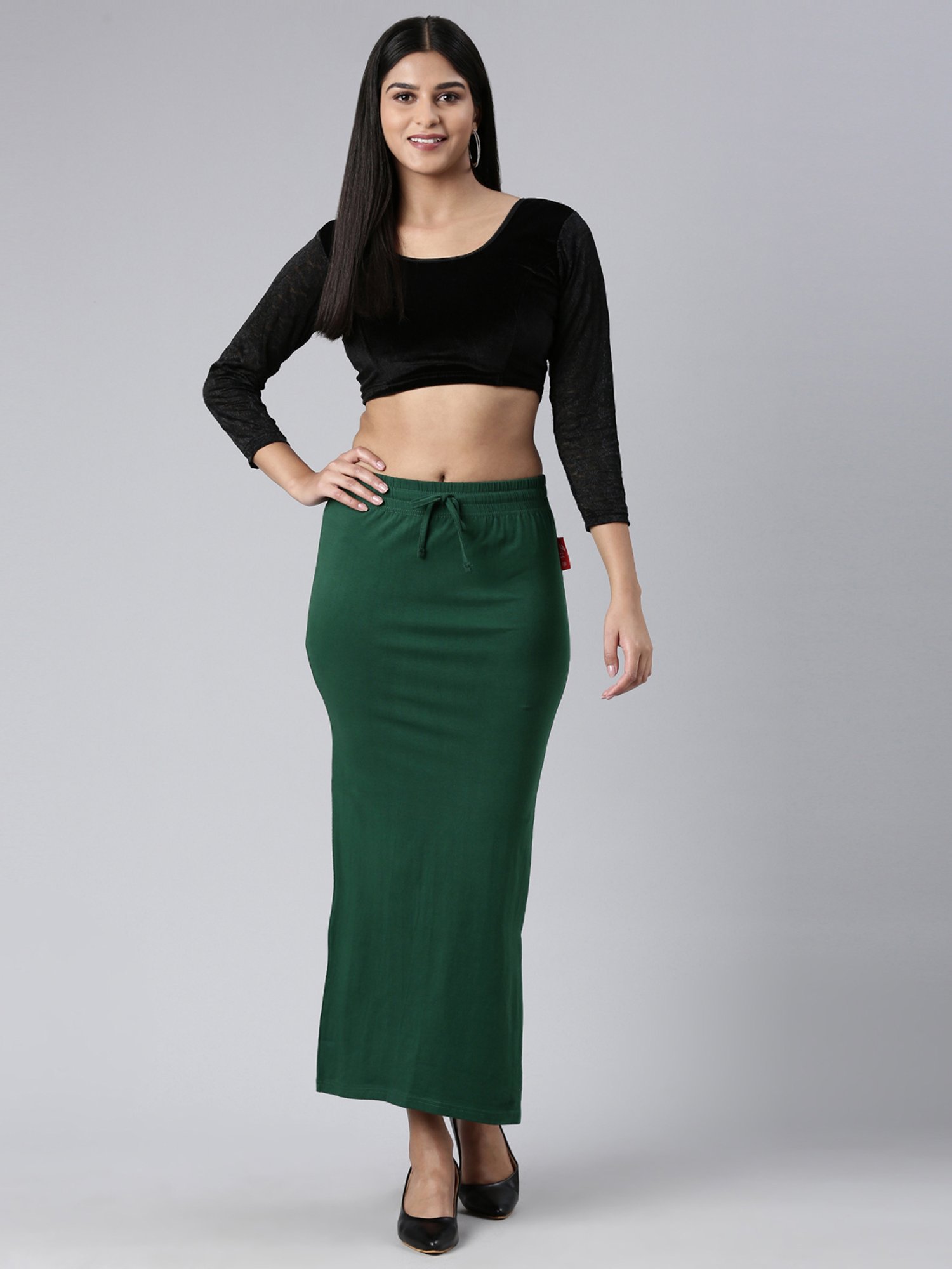 JCSS Green Cotton Saree Shapewear