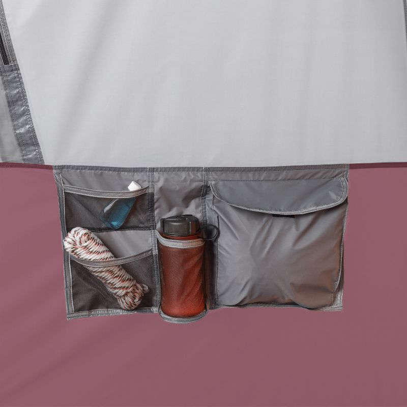 CORE Straight Wall 14 x 10 Foot 10 Person Cabin Tent with 2 Rooms & Rainfly, Red