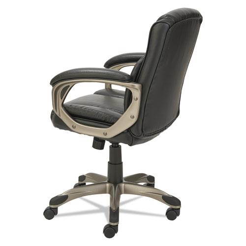 Alera Veon Series Low-Back Leather Task Chair W/coil Spring Cushioning, Black