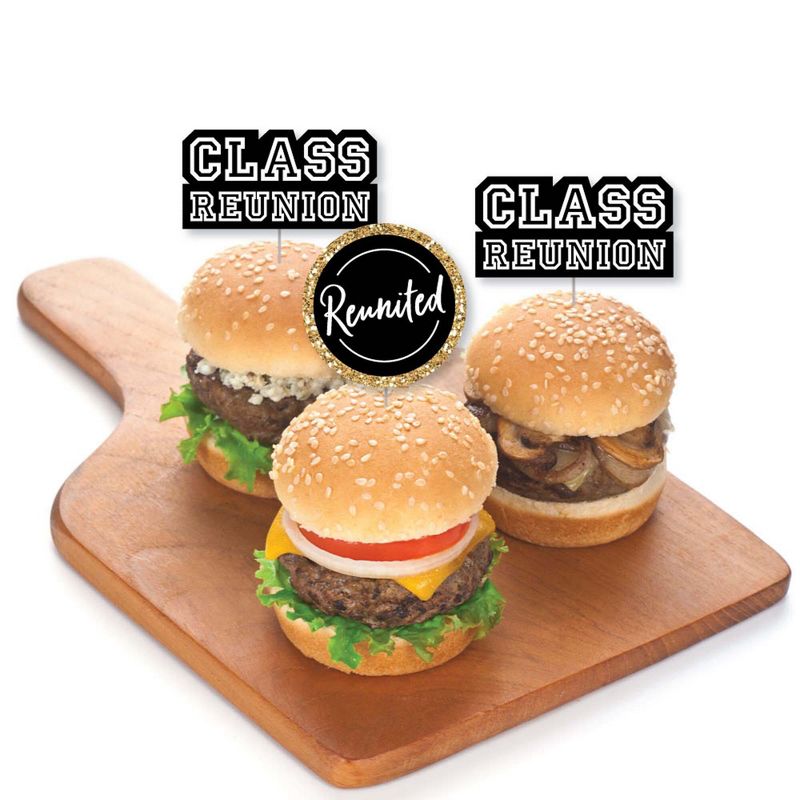 Big Dot of Happiness Reunited - Dessert Cupcake Toppers - School Class Reunion Party Clear Treat Picks - Set of 24