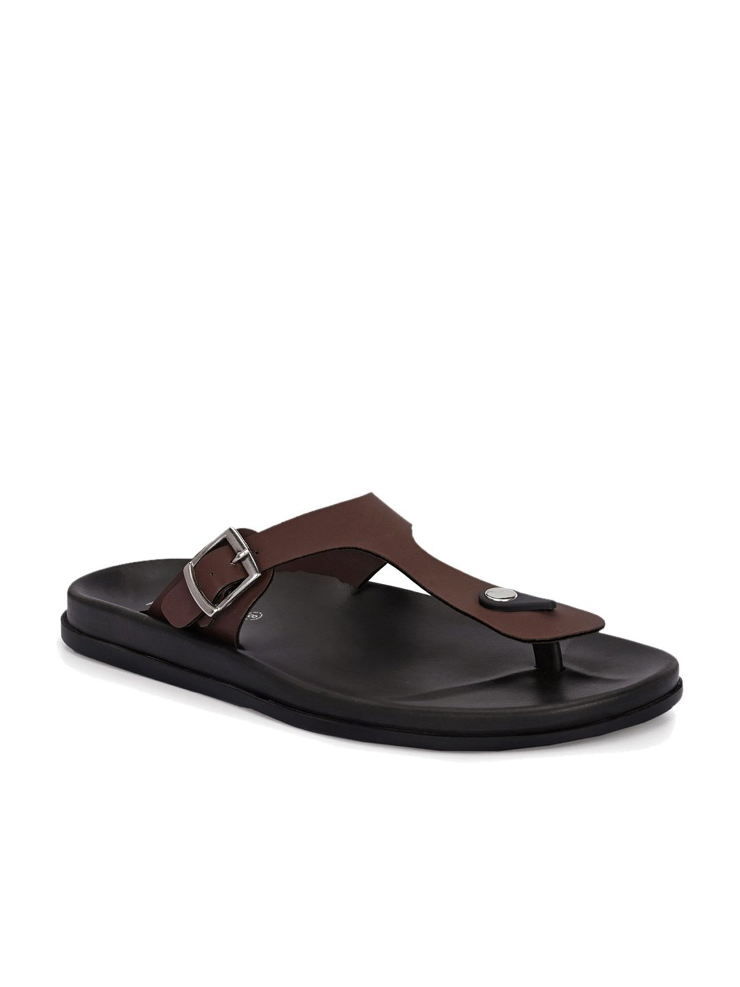 Hoversole Men's Brown T-Strap Sandals