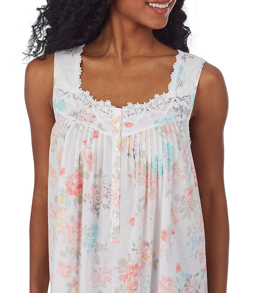 Eileen West Floral Print Woven Lawn Ballet Nightgown