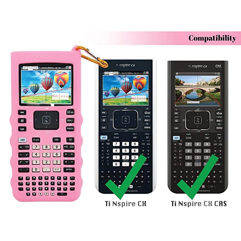 Silicone Skin for Ti Nspire CXCX CAS Handheld Pink wScreen Protector Silicon Cover Case for TiNspire CX Hand held Graphing Calculator Protective AntiScretch Skins Screen Covers