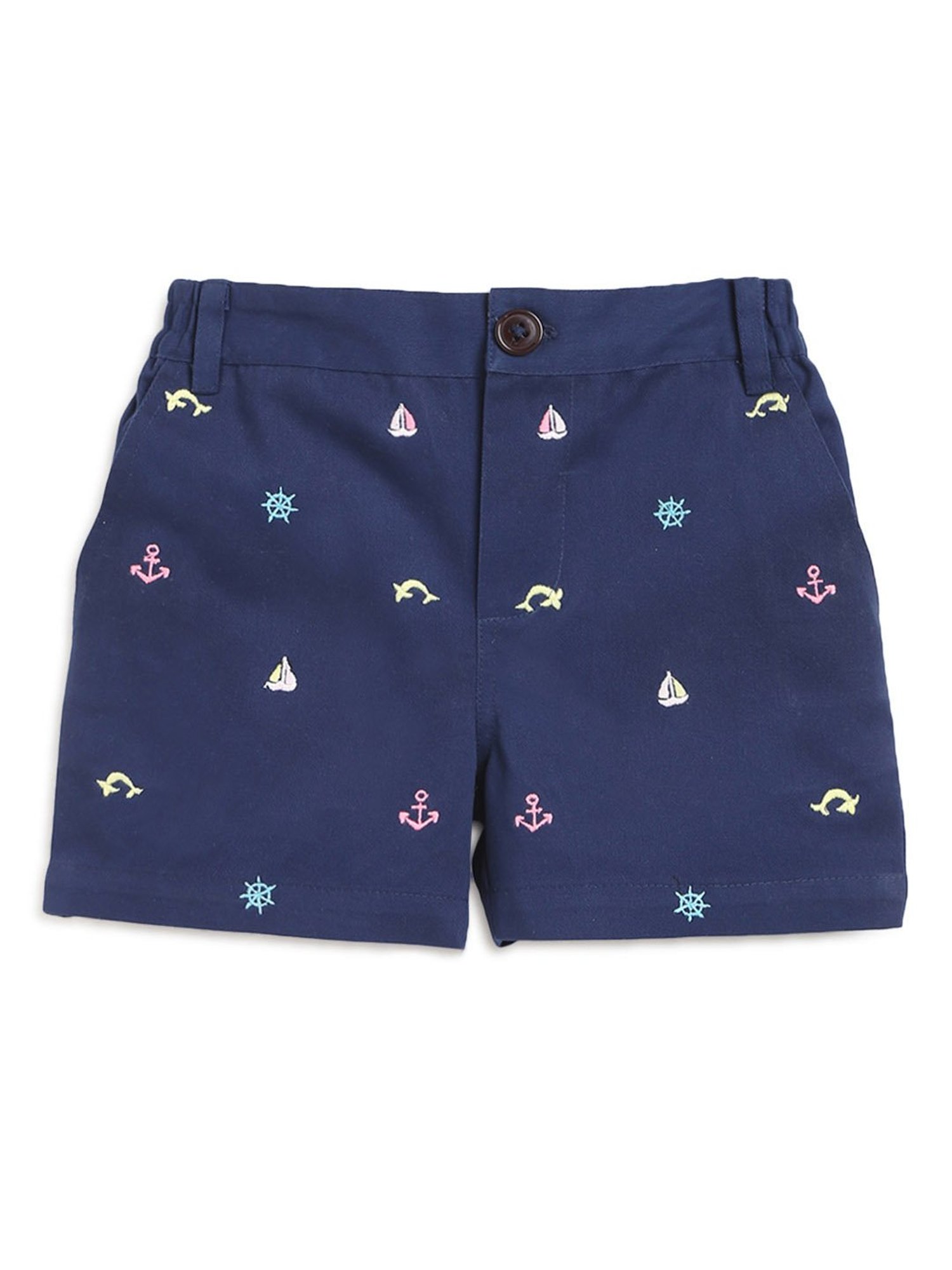Nauti Nati Kids Navy Printed Shorts