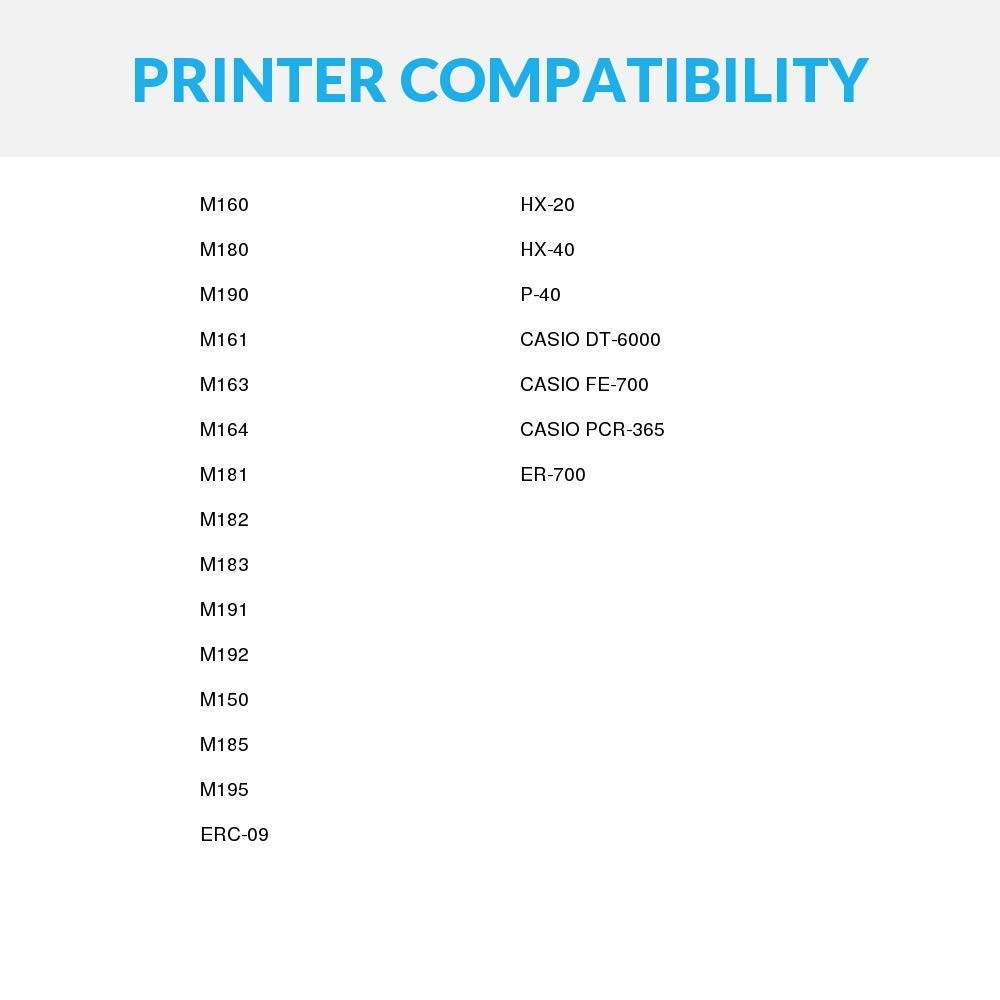 Speedy Inks - 6PK Compatible Black POS Ribbon Cartridges for Epson ERC-09B| For use in Epson M160 M180 M190 M161 M163 M181 M182 M183 M191 M192 M150 M195 ERC-09 HX-20 HX-40 P-40 Casio DT-6000 FE-700