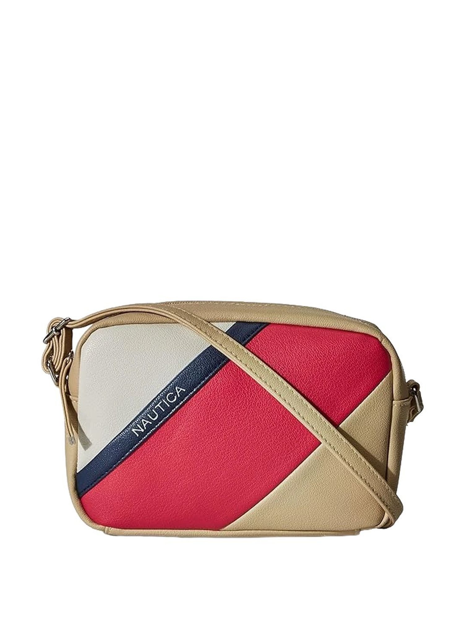 Nautica Beige Color Block Medium Sling Handbag