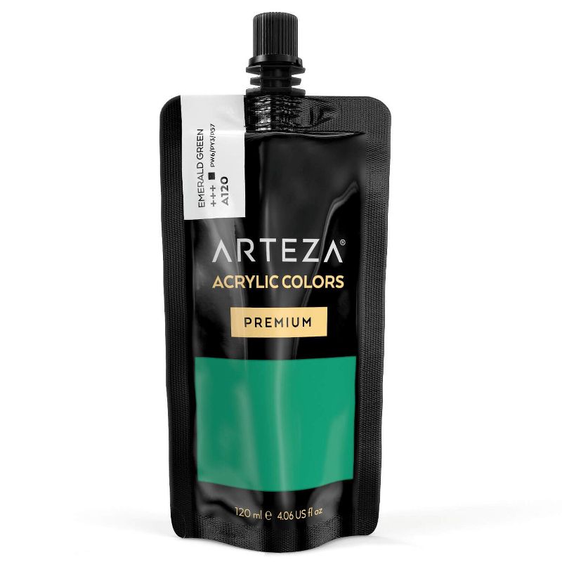 Arteza Acrylic Artist Paint, Emerald Green Color, 120ml  - Single Color (ARTZ-8621)