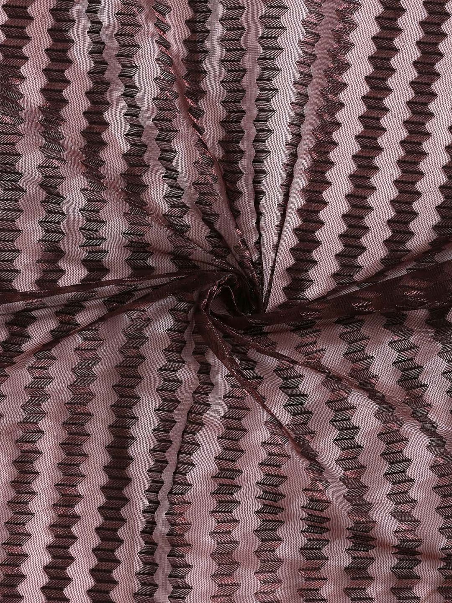 Swayam Cream & Blue Printed Faux Silk Door Curtains - Set of 2