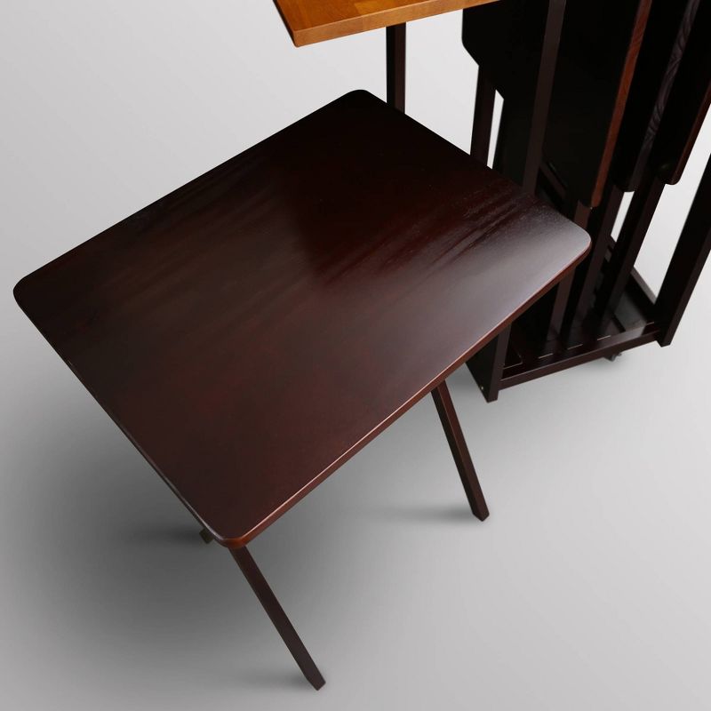 4pc TV Tray Set with Drop Leaf Table - Flora Home