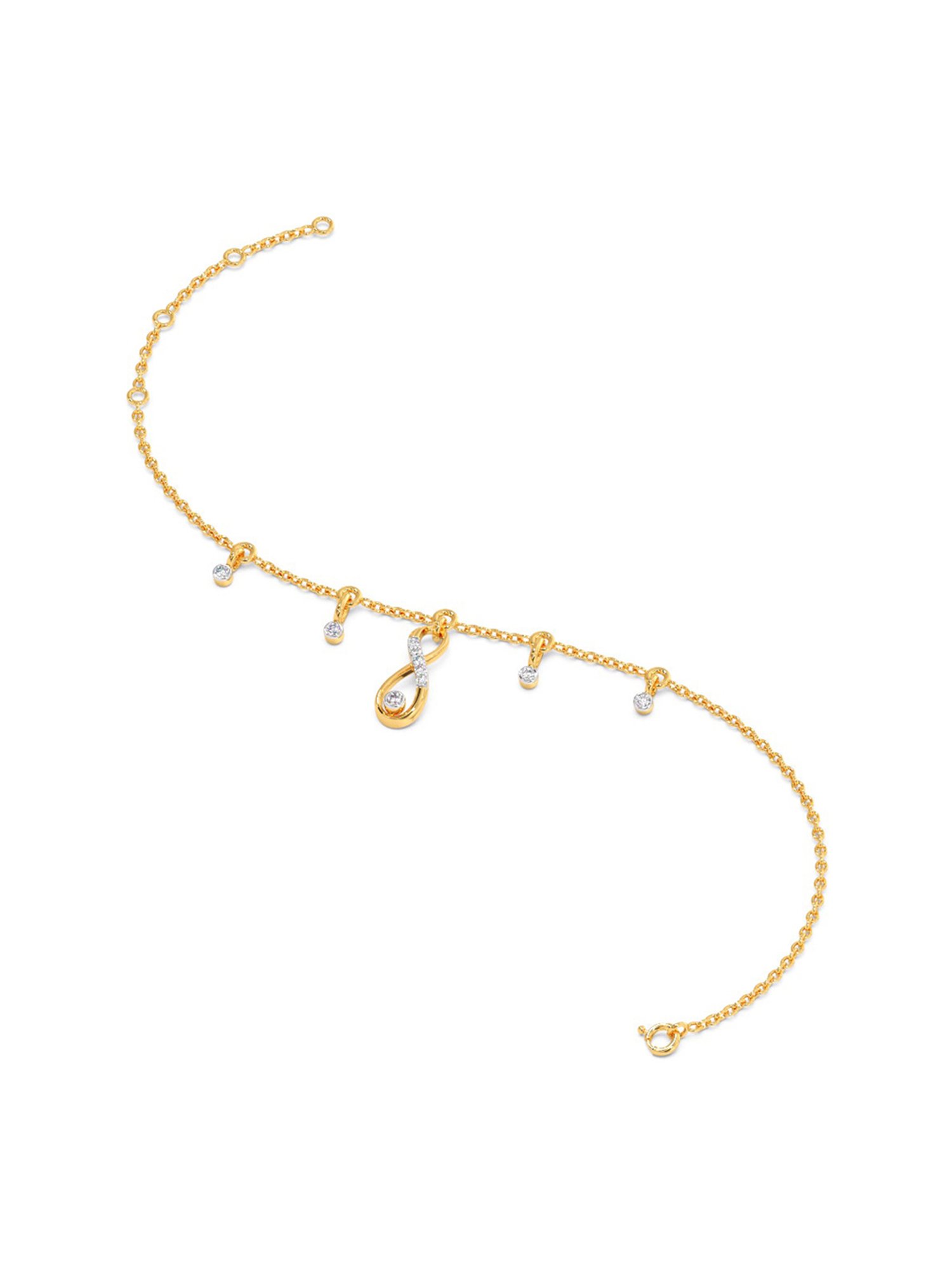 Candere by Kalyan Jewellers BIS Hallmark 18K Yellow Gold and Certified Diamonds Bracelet
