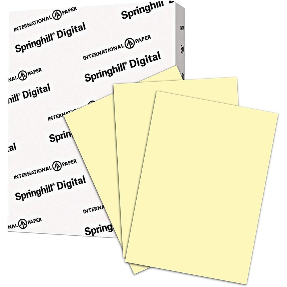 Springhill Digital Index Color Card Stock 90 lb 8 1/2 x 11 Canary 250 Sheets