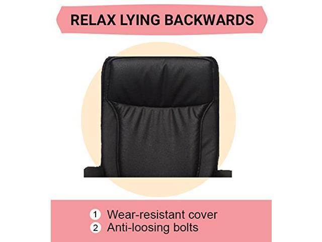 Chelsea Executive Office Chair in PU Leather with Highly Cushioned Seat Comfortable Back Support, Adjustable Headrest & Spacious Backrest, 360 Degree Perfect Swivel, Padded Foam Armrests - BLACK COLOR