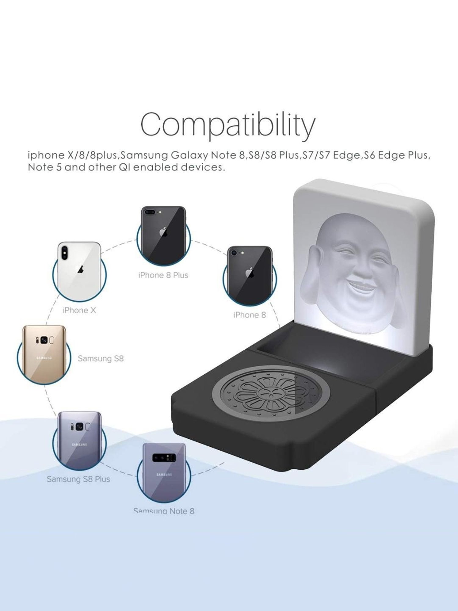 Portronics Charge Bliss POR-1060 Wireless Charger (Black and White)