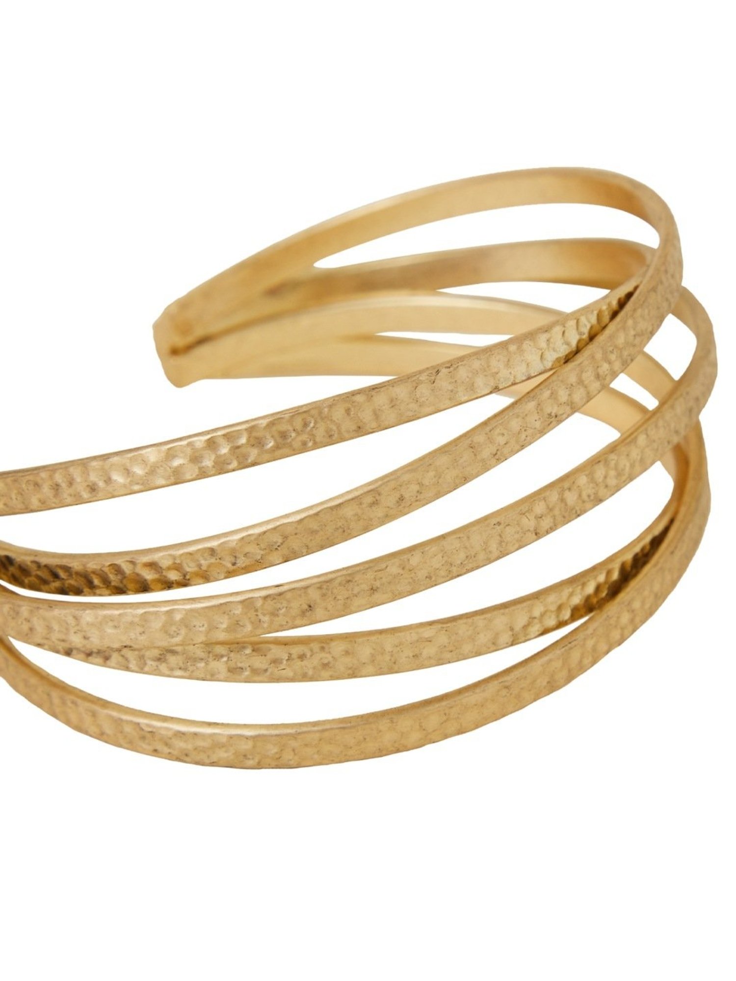Accessorize London Women's Gold Matte Woven Cuff Bracelet
