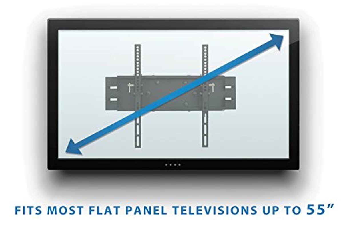 Mount-It! TV Wall Mount Full Motion Swivel and Tilt Dual Arms 32 37 40 42 47 49 50 55 inch TVs, 154 Lbs Weight Capacity, Black