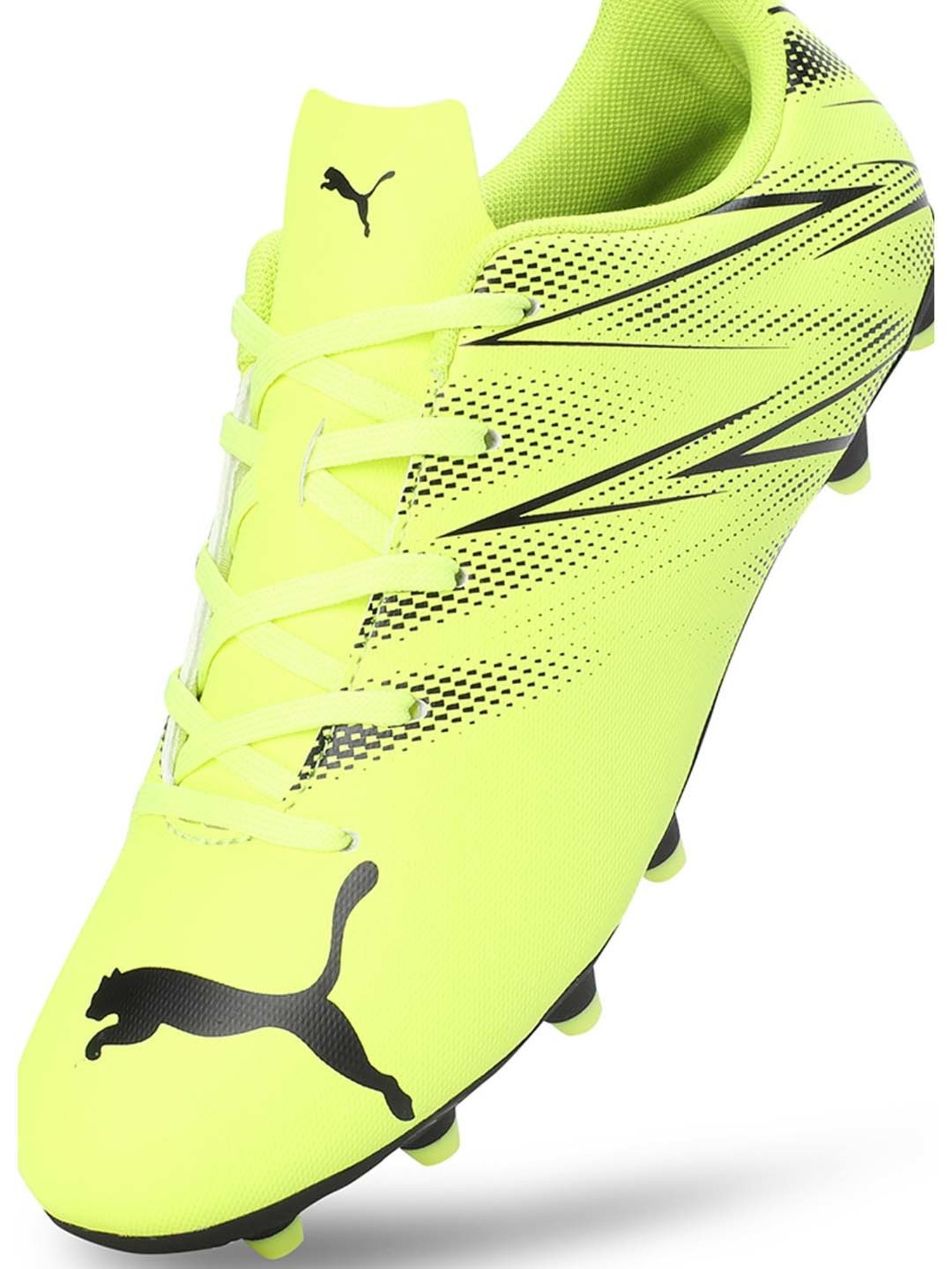 Puma Kids ATTACANTO FG/AG Electric Green & Black Football Shoes