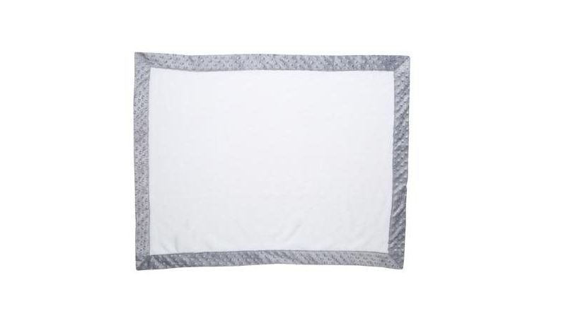 Bacati - Solid White with Solid Border Blanket (White/Grey Border)